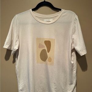 OAK + FORT Cream Tee with Geometric Print